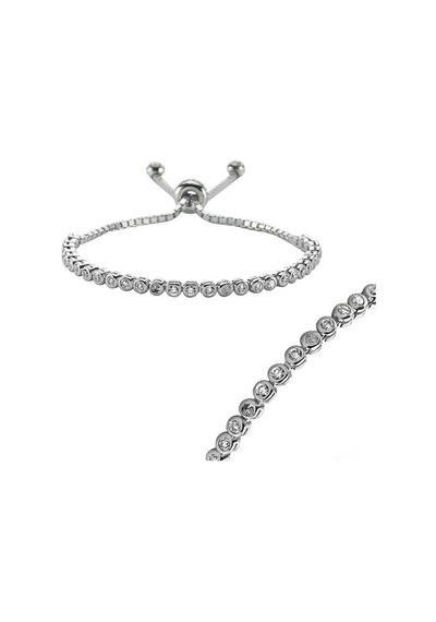 Aya Diamond Gümüş Su Yolu Asansör Kadın Bileklik Beyaz