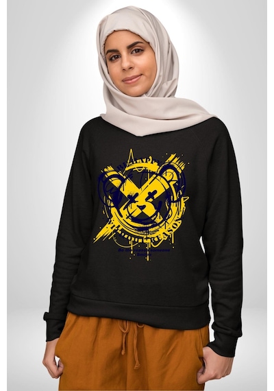 Sebep Olmadan Mutlu Ol Unisex Siyah Sweatshirt Siyah