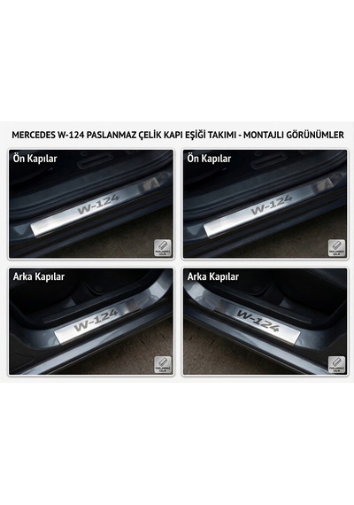 Mercedes W124 Krom Kapı Eşiği Takımı 1984-1995 Paslanmaz Çelik