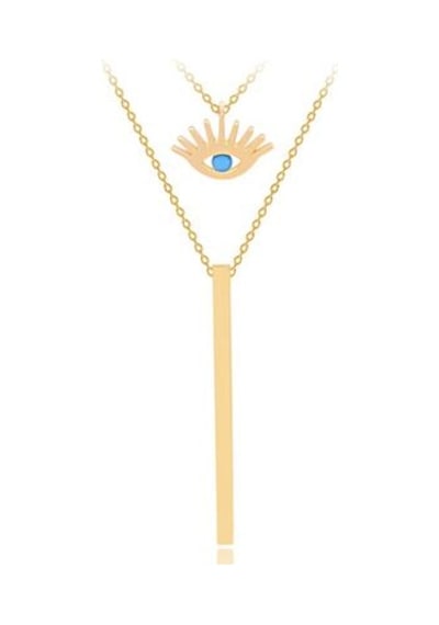 Diamond Line-Gülaylar - Sarı Altın 14 Ayar Fatma Ana Eli Kolye N11.25109
