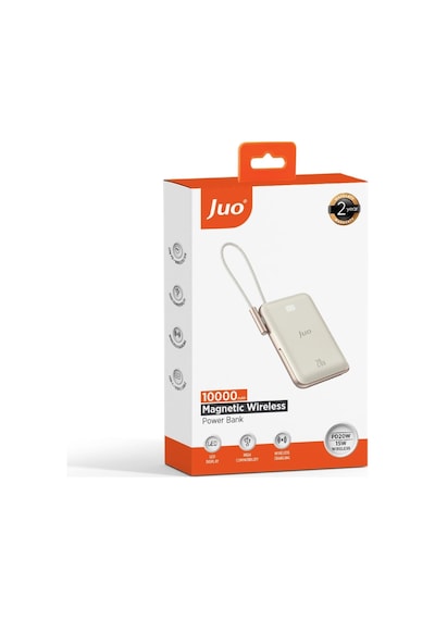 Magsafe Powerbank 10000mah Standlı 20w Dahili Type-c Kablolu Taşınabilir Hızlı Şarj Cihazı Beyaz