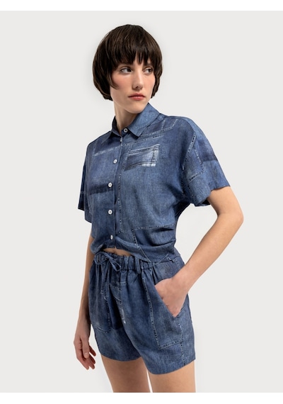 Regular Fit Kadın Gömlek K.kol Lacivert
