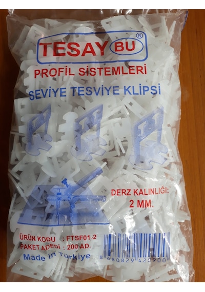 Seramik Seviye Tespit Derz Klipsi Artısı 2 MM 200 Adet Tesay