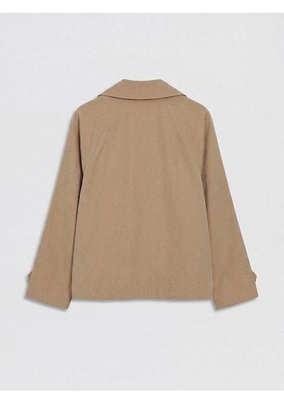 LC Waikiki Lcw Modest Kahverengi Kruvaze Yaka Oversize Kadın Trençkot CAMEL