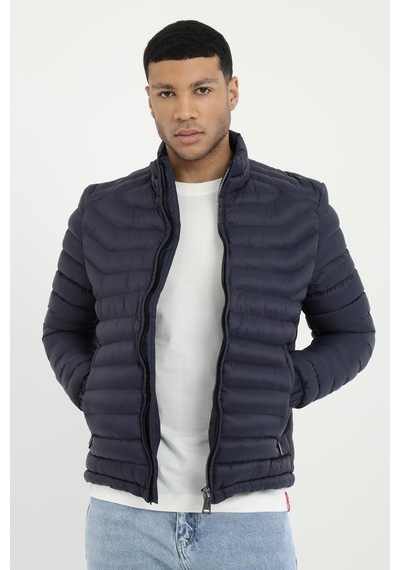 Dufy Lacivert Kapitone Slim Fit Erkek Mont-25286 Lacivert