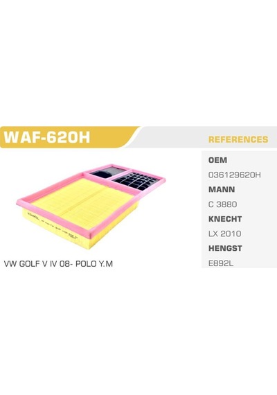 WINKEL WAF-620H WINKEL HAVA FİLTRESİ GOLF V VI POLO HB 01- POLO V
