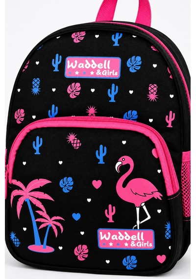 Flamingo Anaokulu Sırt Çantası 30x25x12 Cm Çocuklar İçin Okul Öncesi Kreş Ve Günlük Çanta Modeli Çok Renkli