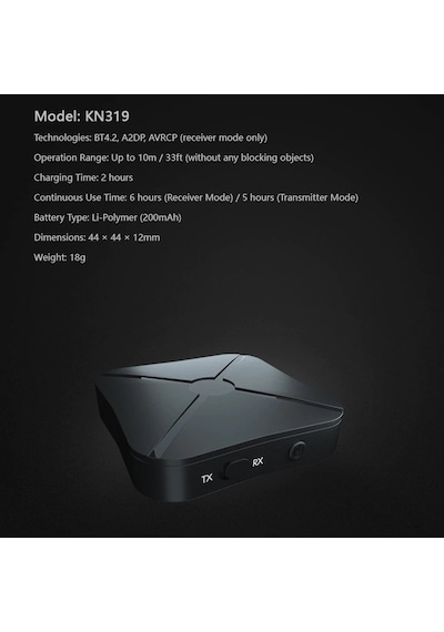 Kn319 Bluetooth Ses verici Alıcı Adaptörü