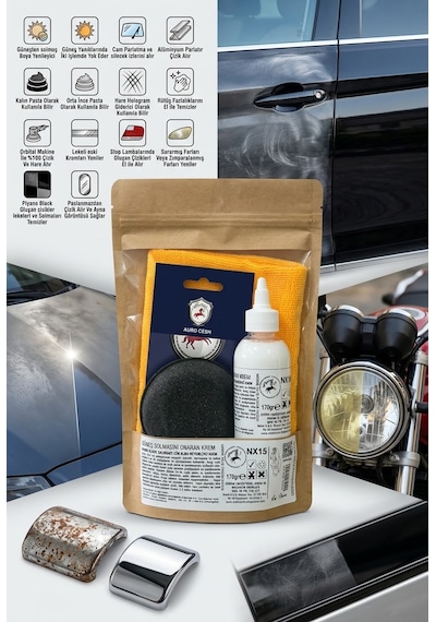 Abrias Nx15 Focus Pocus 170gr Güneş Solması Krom Boya Stop Far Yenileyici Ve Çizik Alma Kremi
