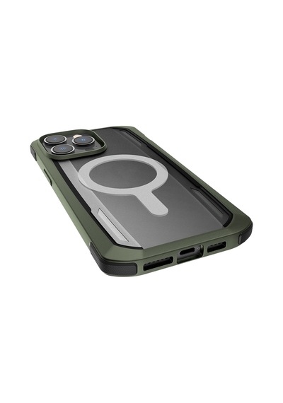 Apple Uyumlu iPhone 14 Pro Max Kılıf Magsafe Uyumlu Raptic Secure Serisi Çift Kat Tpu Kenarlı Şeffaf Kapak Yeşil -