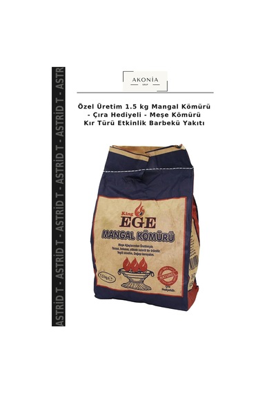 Özel Üretim 1.5 Kg Mangal Kömürü - Çıra Hediyeli - Meşe Kömürü Kır Türü Etkinlik Barbekü Yakıtı