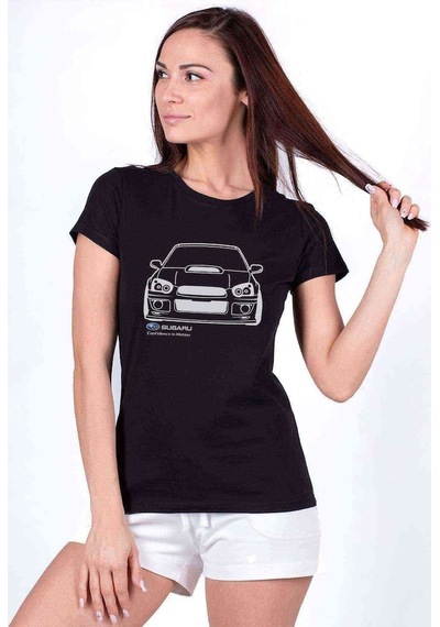 Subaru Baskılı Siyah Kadın Tshirt (534297891)