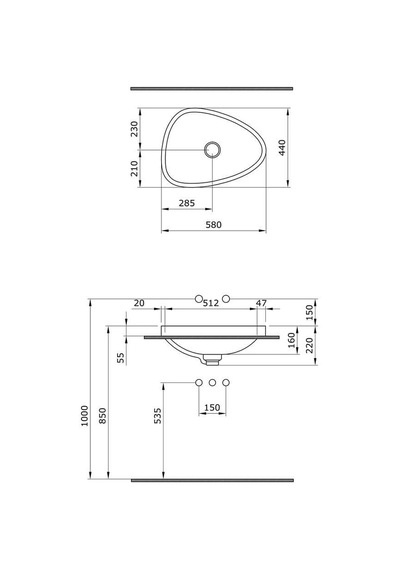 Bocchi Etna Tezgah Üstü Lavabo 58 CM Mat Beyaz 1112-002-0125