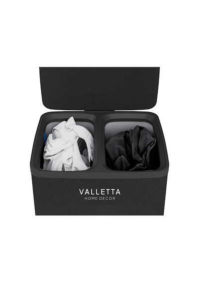 Paloma 100l Çift Yıkanabilir Bölmeli Katlanabilir Kumaş Kirli Çamaşır Sepeti Ink Black Xl