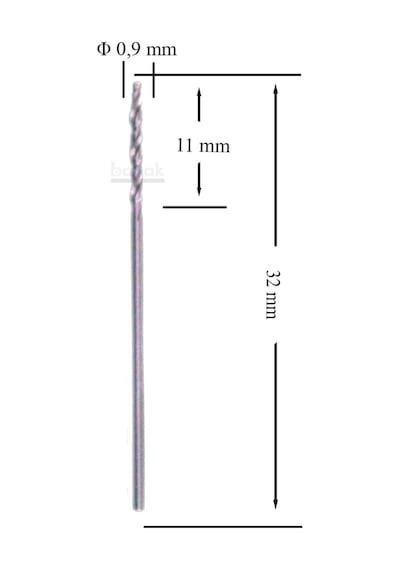 MTE 0,9 mm Taşlanmış Metal Matkap Ucu HSS DIN 338
