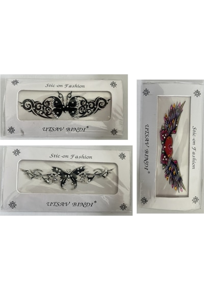 Airbrush Tattoo Taşlı Yapıştırma Dövme 3'lü Set9