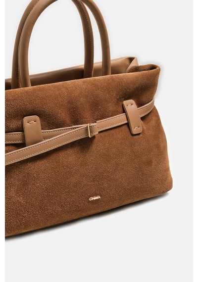 K&s Çapraz Askılı Süet Çanta Camel