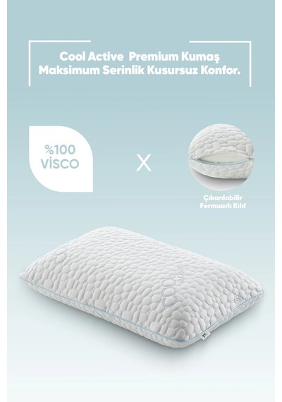 Akıllı Soğuk Cool Actıve Kumaş - Tombul Visko Yastık - Terleme Ve Isı Önleyici Ortopedik Yastık 1 Adet Çok Renkli