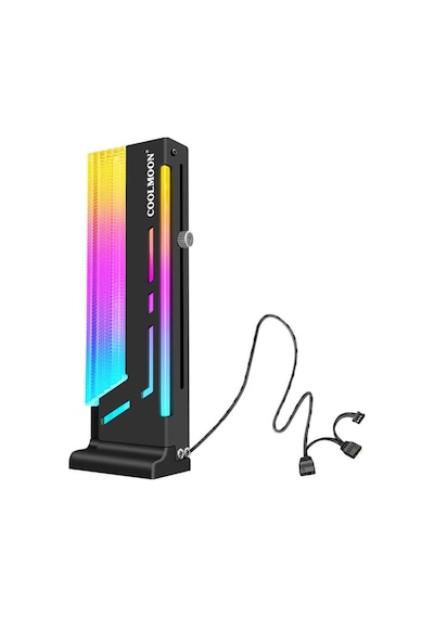 Coolmoon Cm-gh2 5v Argb Ayarlanabilir Dikey Ekran Kartı Tutucu Stand - 5v 3pin + 4pin - Siyah