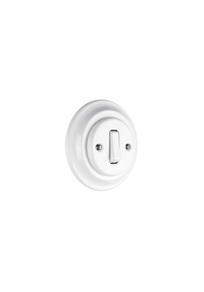 Porselen Yuvarlak Çerçeve 100 100 Mm 1 Gözlü, Sıva Altı - Beyaz