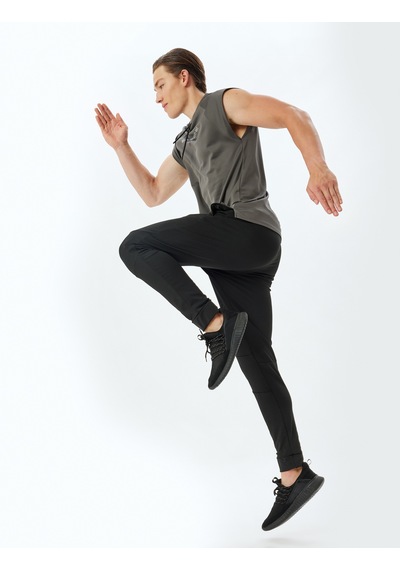 Koton Spor Eşofman Altı Jogger Beli Bağcıklı Cep Detaylı Siyah 5wam40079nk Siyah