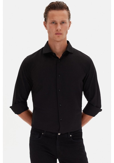 D'S Damat Slim Fit İtalyan Yaka Armürlü Uzun Kollu Kolay Ütülenebilir Nefes Alan Dört Mevsim Erkek Gömlek 2HF02ORT3185 Siyah D'S Damat Slim Fit İtalyan Yaka Armürlü Uzun Kollu Kolay Ütülenebilir Nefes Alan Dört Mevsim Erkek Gömlek 2HF02ORT3185 Siyah