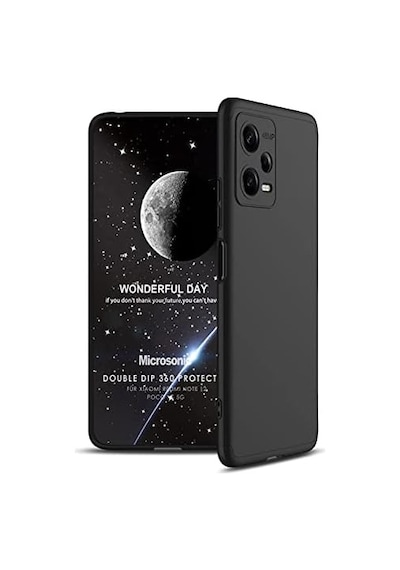 Xiaomi Redmi Note 12 İçin Kılıf Double Dip 360 Protective Siyah Redmi Note 12 İle Uyumlu Kılıf - Siyah 50 x 22
