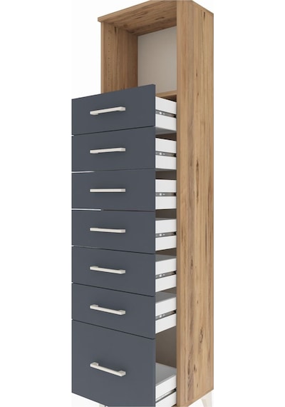Arges Dolap Tek Raflı 7 Çekmeceli 44x30x182 Çam-antrasit Çam Arges Dolap Tek Raflı 7 Çekmeceli 44x30x182 Çam-antrasit Çam