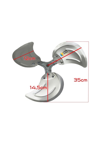 Bir Çok Marka İle Uyumlu Mil Çapı 10mm Metal Vantilatör Pervanesi