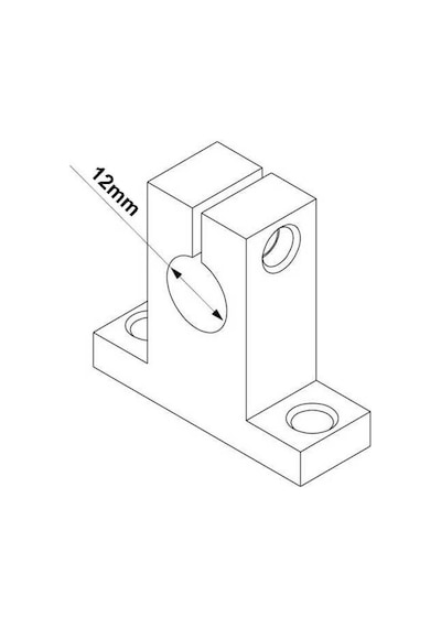 Koodmax 3d Yazıcı Optik Eksen Mil Tutucu Sk12 Dikey Braket - 1 Adet