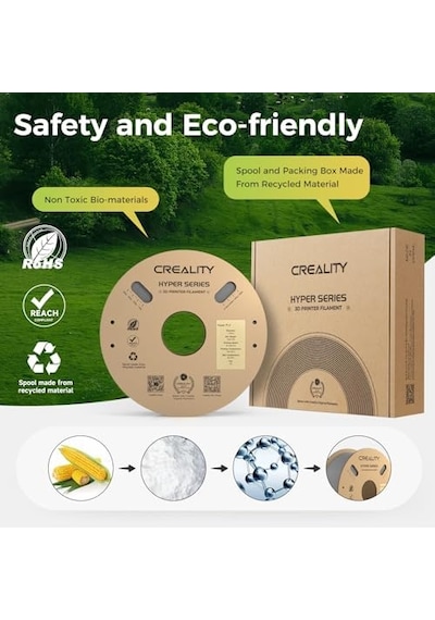 Creality Hyper Pla Filament 1,75 Mm, Resmi Filament 1,75 Mm Pla, 3d Yazıcı Filamenti, Yüksek Hızlı Baskı İçin, Uzun Ömürlü Ve Dayanıklı, Boyut Hassasiyeti +/-0,03 Mm, 1 Kg/makara Gri