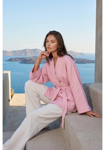 Kadın Kuşaklı Kimono 1177 Pembe