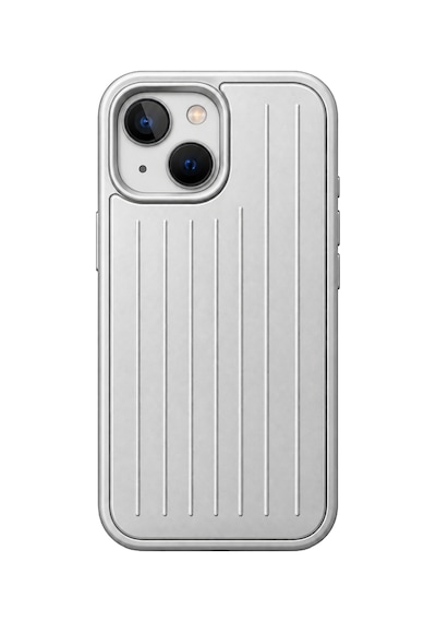 Mova Serisi Tırtık Çizgili İphone 13 / 14 Uyumlu Sert Kılıf Kamera Korumalı Silver