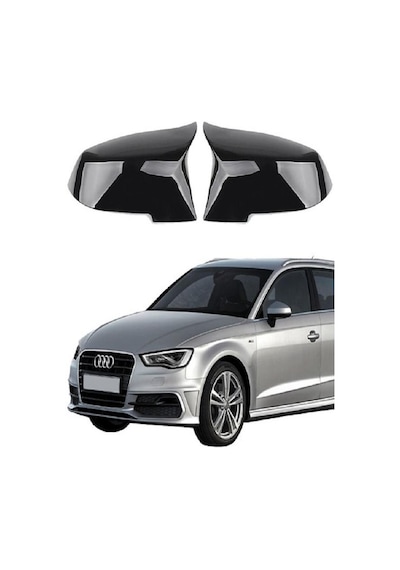 Audi A3 2014-2020 Araca Özel Batman Yarasa Ayna Kapağı Pianoblack