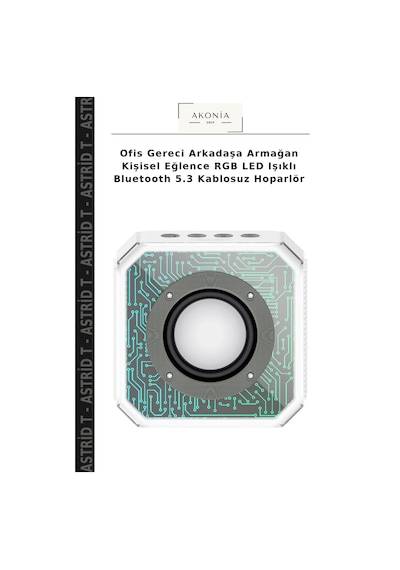 Ofis Gereci Arkadaşa Armağan Kişisel Eğlence Rgb Led Işıklı Bluetooth 5.3 Kablosuz Hoparlör