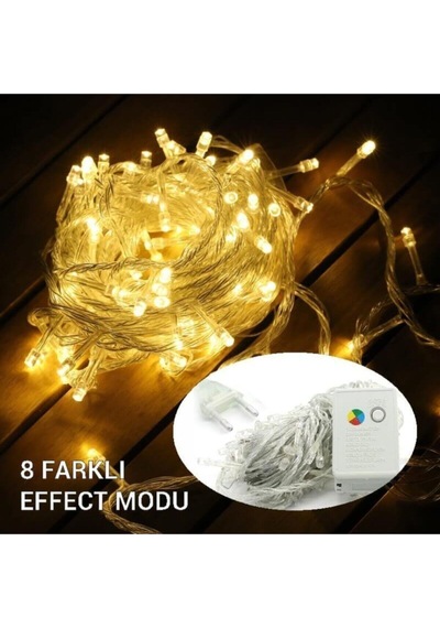 Dc Grup Led Fişli Lamba 10 Metre 100 Led Gün Işığı Yılbaşı Çam Ağacı Süsü