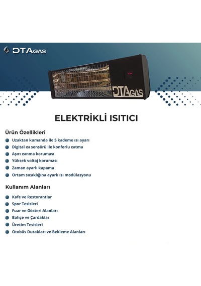 Dtagas Elektrikli Kumandalı İnfrared Isıtıcı