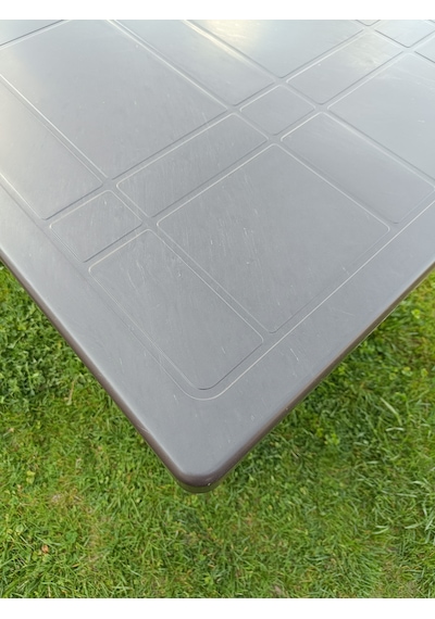Evko Mobilya Plastik 70x120 Masa, Plastik Masa, Bahçe Balkon Teras Masası, Kare Masa, Dış Mekan Masası Acı Kahverengi