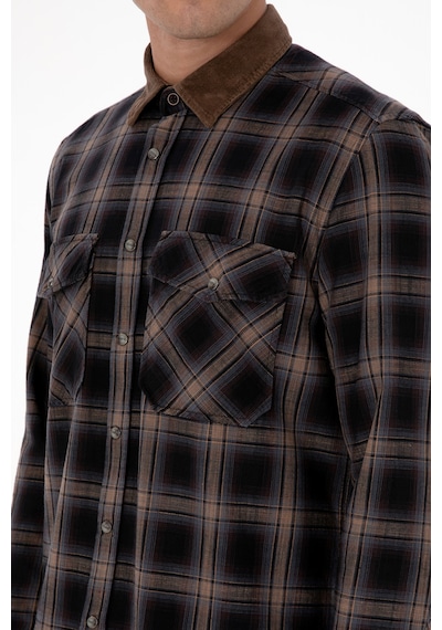 U.s. Polo Assn. Erkek Kahverengi Gömlek Desenli 50313432-vr029 Kahverengi
