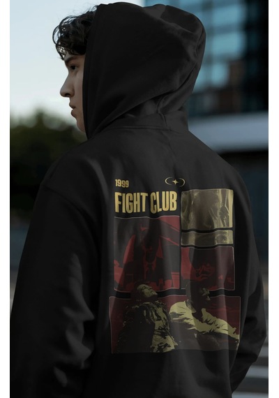Sevbano 1999 Fight Club Tyler Durden Film Sırt Baskılı Unisex Oversize Pr Siyah