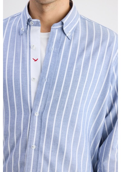 D'S Damat Ds Damat Comfort Lacivert Çizgili Gömlek 6hc02hd10304m Çok Renkli