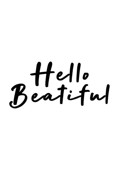 Hello Beatiful Sticker 10 X 5 Cm
