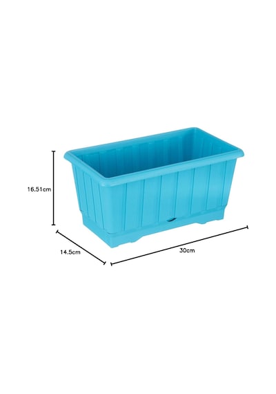 S231 Klasik Balkon Saksı Tabaklı 30cm, 4.3 Litre Turkuaz