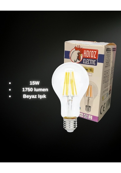 Horoz 001-015-0015 Led Filament Ampul 15w Beyaz Işık E27 Duy