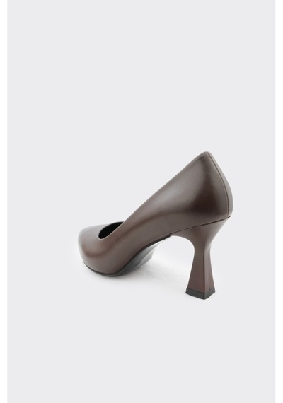 Derinet Hakiki Deri Kadın Stiletto Kahve Kahve
