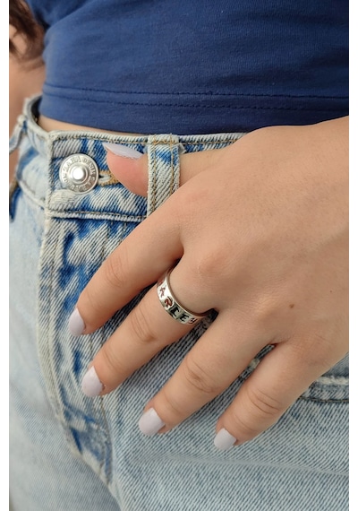 Chavin Çelik Silver Harley Quinn Bayan Yüzük Ev36 001
