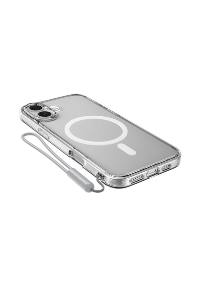 Apple Uyumlu iPhone 16 Kılıf Magsafe Şarj Özellikli Raptic Crystal Magsafe Serisi Şeffaf Kapak Şeffaf