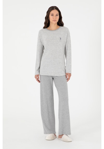 U.s. Polo Assn. Kadın Gri Melanj Pijama Takım 50302036-vr086 Gri Melanj