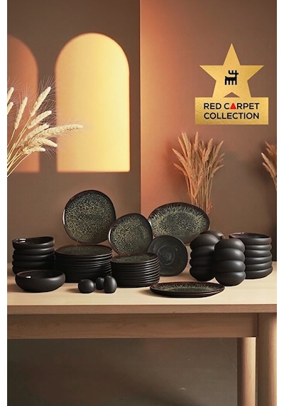 Karaca  Earth Collection Galactic 55 Parça 12 Kişilik Yemek Takımı Siyah