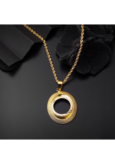 Oval Çerçeve Çeyrek Altınlık Kolye 14SCK16KL